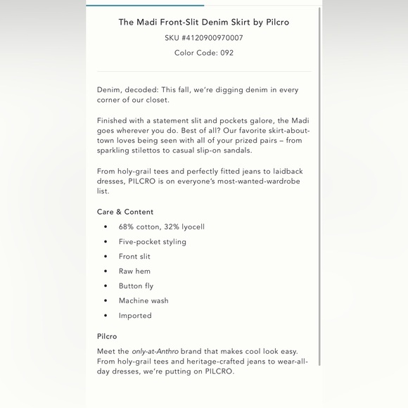 Pilcro from Anthropologie, Madi front-slit denim skirt, Endless summer wash, 4 - Picture 12 of 13